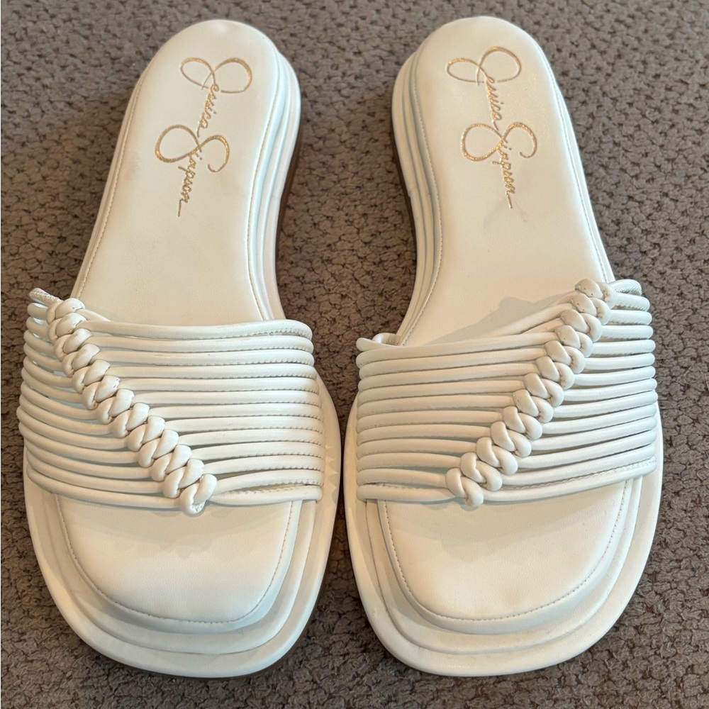 Jessica Simpson White Minimalist Sandals